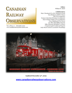 December - Canadian Railway Observations