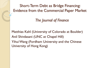 Short-Term Debt as Bridge Financing: Evidence from the