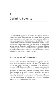 Defining Poverty