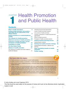 Health Promotion and Public Health