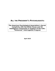 All the President's Psychologists
