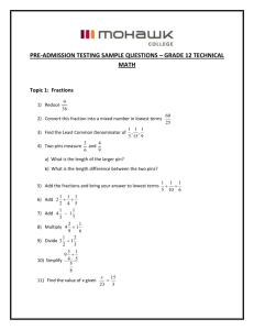 pre-admission testing sample questions – grade 12 technical math