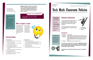 Tech Math Class Policies - Waupun Area School District