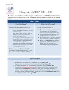 Changes to USMLE® 2014 – 2015