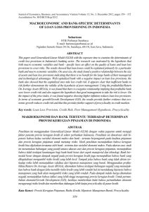 macroeconomic and bank-specific determinants of loan loss