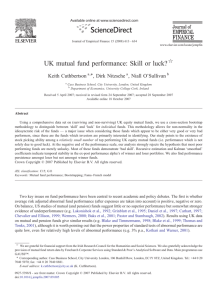 UK mutual fund performance Skill or luck