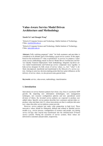 Value-Aware Service Model Driven Architecture and Methodology.