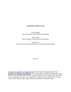 Economic Growth in Asia - Center for International Development