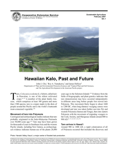 Hawaiian Kalo, Past and Future - College of Tropical Agriculture and