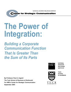 Building a Corporate Communication Function That Is Greater Than