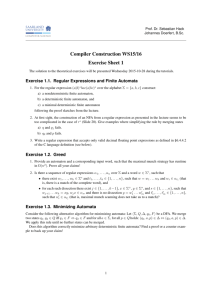 Compiler Construction WS15/16 Exercise Sheet 1