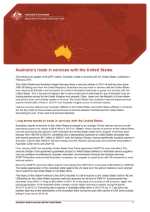 Australia's trade in services with the United States