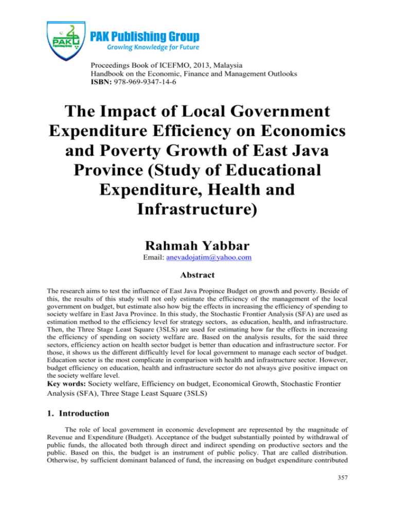 The Impact Of Local Government Expenditure Efficiency On