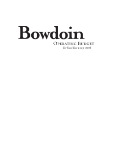 OPERATING BuDGET - Bowdoin College