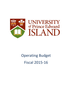 Operating Budget Fiscal 2015-16 - University of Prince Edward Island