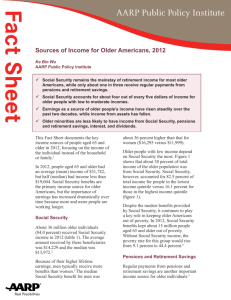 of Income for Older Americans, 2012