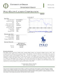 polo ralph lauren corporation - University of Oregon Investment Group
