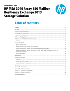 HP MSA 2040 Array 750 Mailbox Resiliency Exchange 2013