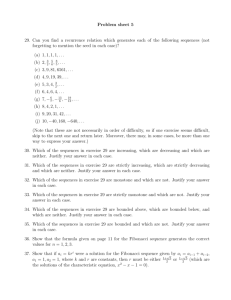 Problem sheet 5 29. Can you find a recurrence relation which