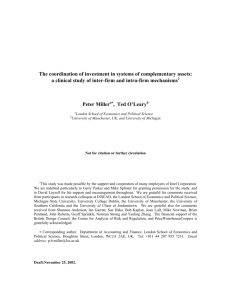 The coordination of investment in systems of complementary assets