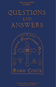 Rosicrucian Order AMORC Questions and Answers