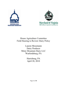 House Agriculture Committee - National Milk Producers Federation
