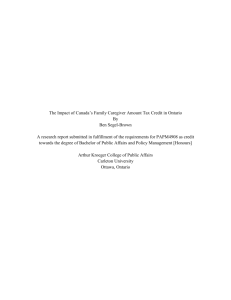 The Impact of Canada's Family Caregiver Amount Tax Credit in