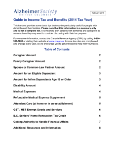 Guide to Income Tax and Benefits (2014 Tax Year)