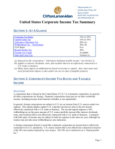 Corporate Income Tax Summary