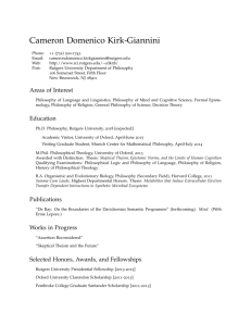 Cameron Domenico Kirk-Giannini: Curriculum Vitae