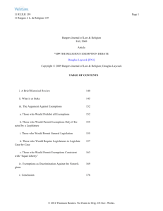 Rutgers Journal of Law & Religion Fall, 2009 Article *139 THE