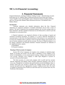 MCA-14-Financial Accounting: I. Financial