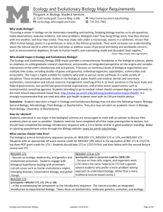 Ecology and Evolutionary Biology Major Requirements
