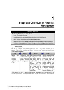 1 Scope and Objectives of Financial Management