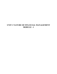 unit 1 nature of financial management module - 1