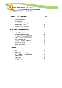 STUDENT HANDBOOK 2012/2013 FACULTY OF MECHANICAL