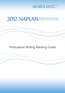 Persuasive Writing Marking Guide