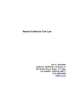 Recent California Tort Law - Anderson, McPharlin & Conners LLP