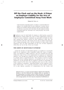 A Primer on Employer Liability for Acts of Employees