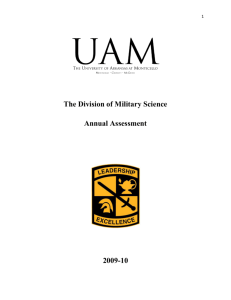 The Division of Military Science Annual Assessment 2009-10