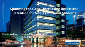 Increasing Access and Retention for Nontraditonal Students