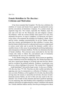Female Rebellion in The Bacchae: Criticism and Motivation