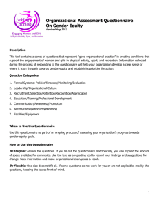 Organizational Assessment Questionnaire On Gender Equity