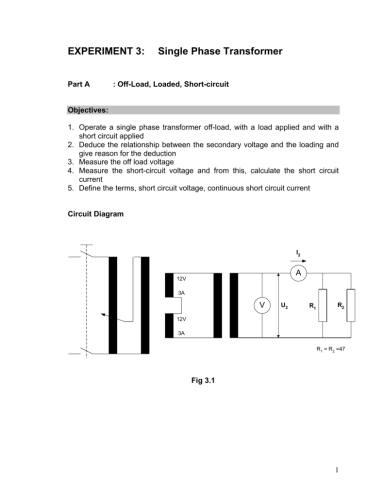 the single phase transformer experiment