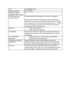 Title: THE CARBON CYCLE Grade and Subject: 8th