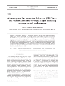 Advantages of the mean absolute error (MAE)