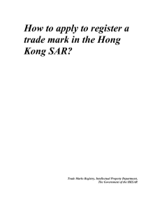 How to apply to register a trade mark in the Hong Kong SAR?