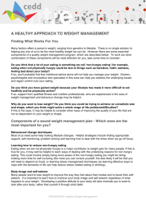A HEALTHY APPROACH TO WEIGHT MANAGEMENT
