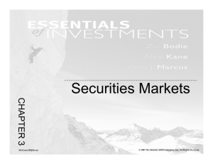 Chapter 3. Securities Markets