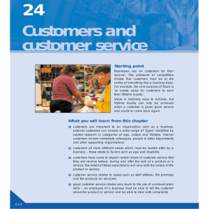 Customers and customer service